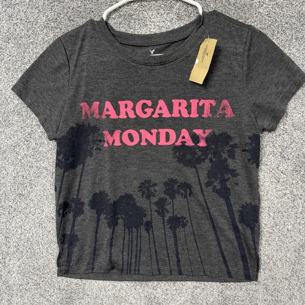 American Eagle Outfitters Tee Shirt Womens M Margarita Monday Cropped Beach